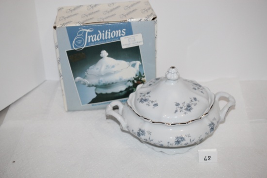 Johann Haviland Blue Garland Pattern Casserole With Cover, Traditions Fine Porcelain China