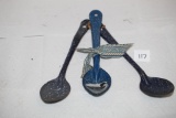 Black & Blue Enamel Ware Spoons, 2-12 3/4