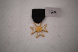 Enameled Maltese Cross Military Medal With Ribbon & Pin, 3