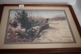 Framed & Matted Pheasant Print, Julie Crocker, 1988, 23 1/2