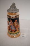 German Beer Stein With Lid, #1, Wind, Zeil, Made In Germany, 8 3/4