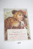 Caillaris For The Hair, Scalp & Toilet Metal Sign, 8 1/4