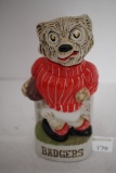 Vintage 1974 Wisconsin Badgers Football Decanter, Empty, Ceramarte, McCormick Series