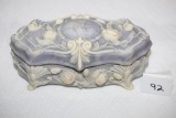 Incolay Stone Jewelry Trinket Box, 7 1/4