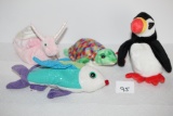 4 Ty Beanie Babies, Puffer, Propeller, Swirly, Zoom