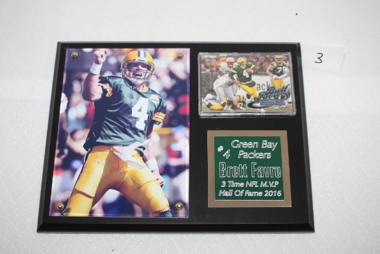 Brett Favre Green Bay Packers Plaque, 3 Time MVP, 2016 Hall Of Fame, 8" x 10"