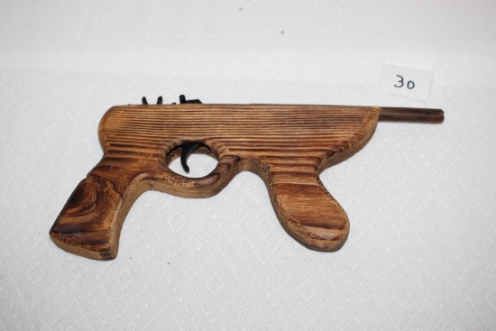 Rubberband Toy Gun, Wood & Plastic, 11 1/2"L