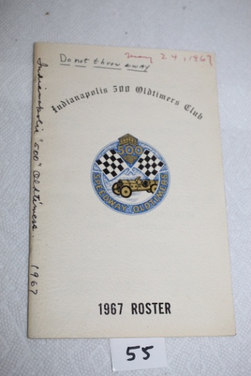 Indianapolis 500 Oldtimers Club 1967 Roster