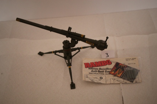 Vintage Rambo 106mm Recoilless Anti-Tank Gun Toy, Instruction Guide, Plastic, Item# 0825