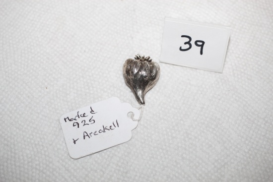 Sterling Pin, Marked 925 & Areakell, 1 1/8"