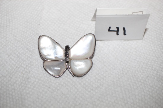 Sterling Butterfly Pin, Marked 925, 1 5/8"W