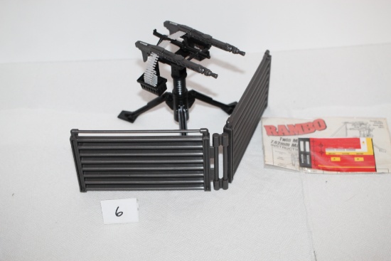 Vintage Rambo Twin-Mounted 7.62MM Machine Gun Toy, Instruction Guide & Decals, Item# 0831