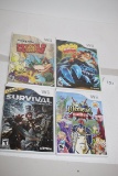 4 Wii Games, Medieval Games, Cabela's Survival, Crash of The Titans, Puzzle Adventure