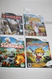 4 Wii Games, Drawn To Life, SimAnimals, Chicken Shoot, Swords