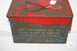 Ammunition Box, 600 Cartridges, Cal .30, Blank M1909, Metal, 12