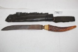 Vintage Knife & Sheath, Knife-14 1/4