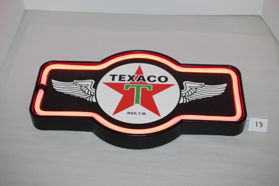 Texaco Lighted Sign, Plastic, 4 AA Batteries, 17 1/4" x 9 3/4"