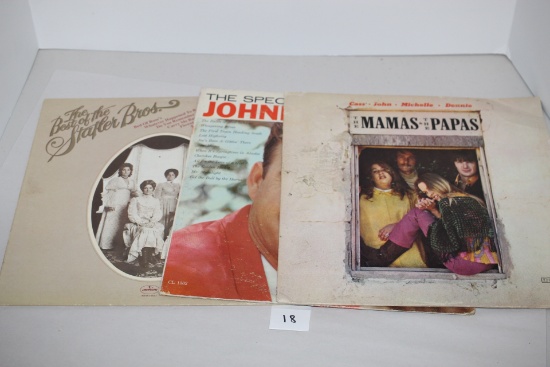 3 Record Albums, The Mamas & The Papas, The Statler Brothers, Johnny Horton