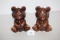 2 Vintage Brown Teddy Bear Candles, 6