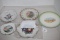 5 Assorted Plates, 4 Hanging, 6