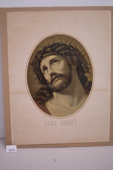 Vintage Ecco Homo! Print, Pilgerbuchhandlung, Reading, Pa., 19 1/2" x 15"