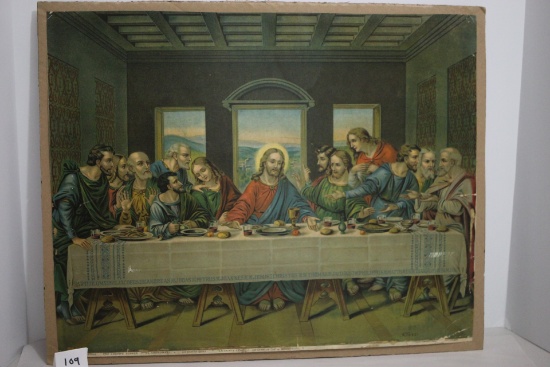 Vintage The Lord's Supper Print, #2366, R. Tesar, Bottom Reads: "H.L. Abendmahl, La Sainte Cene,