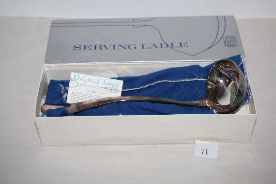 Serving Ladle, Heavy Silverplate, Georgian Pattern, Made In England, Silver Gift Company, 13"