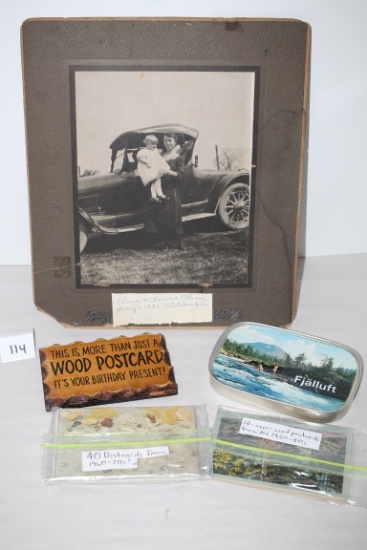 Wood & Metal Postcards, Postcards From 1930's - 1940's, 1960's - 1970's, Vintage Picture-