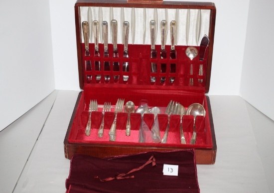 Candlelight By Towle Sterling Silver Flatware & Wooden Case, 41 Pieces