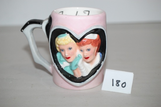 I Love Lucy Friends Forever 3D Cup/Mug, Vandor 1996, 3 3/4" x 2 1/2" Round
