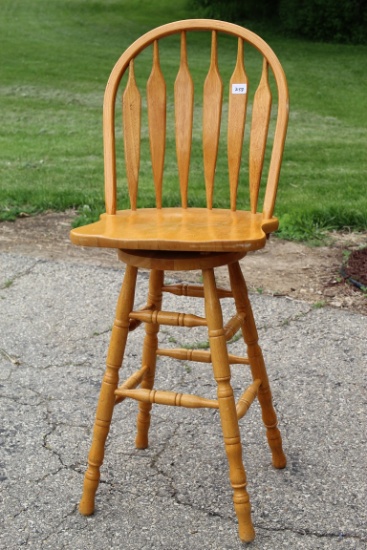 Wood Bar/Counter Stool, 49" x 18 1/2"W