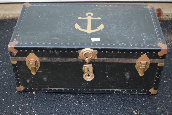 Vintage Trunk, No Key, 30 3/4" x 16 3/4" x 13"