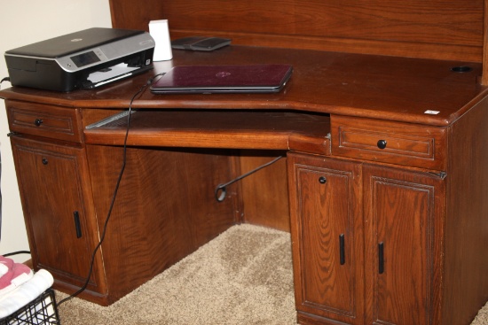 Computer Desk, Wood, 2 Piece-Top & Bottom, 60"W x 72"H x 34 1/2"D, Clean, Smoke Free Home,