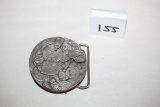 Clockwerkes Belt Buckle, Metal, Tempus, Janesville WI, 2 1/4