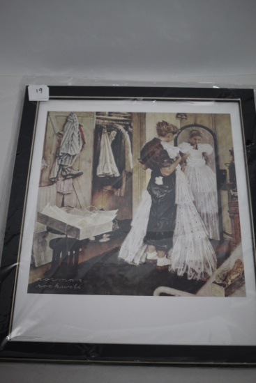 Framed Under Glass Norman Rockwell Prom Dress Print
