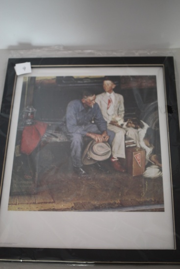 Framed Under Glass Norman Rockwell Breaking Home Ties Print