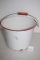 Enamel Ware Pail With Wooden Handle, 7 3/4