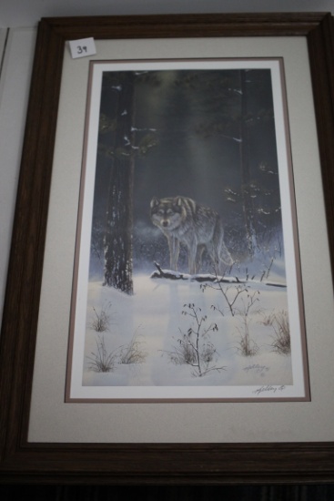 The Shadow Hunter Print, Framed & Matted, Kelley, 1991, 30 1/2" x 19 1/2" incl. frame