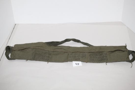 Military Bandolier Pouch, Cal.30, Blank M1909, 8 RD Clips, LC 12693, 22" x 4 1/2"