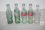 5 Coca Cola Bottles, 7 1/4