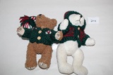 2 Hugfun Int'l 1998 Plush Jointed Teddy Bears In Sweaters, 8