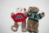 2 Hugfun Int'l 1998 Plush Jointed Teddy Bears In Sweaters, 8