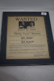 Framed Baby Face Nelson Wanted Poster, 16 3/4