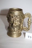 Vintage Brass Toby Mug, 4 3/4