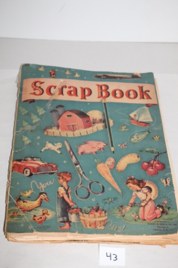 Vintage Scrap Book, Assorted Advertising, Pictures