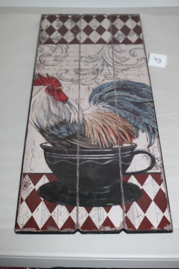 Chicken Wall Hanging, Wood, 24" x 9 1/2"