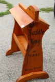 Saddle Rack, Wood, Saddle King Of Texas, Waco Texas, 33