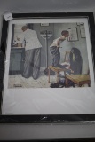 Framed Under Glass Norman Rockwell Before The Shot Print, copyright 1958