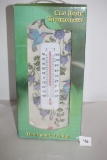 Cast Resin Indoor/Outdoor Thermometer, Hand Painted, NIB, Approx. 15