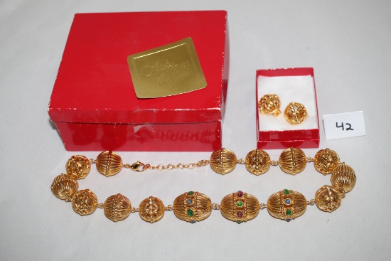 Christian Dior Necklace-Germany & Clip On Earrings